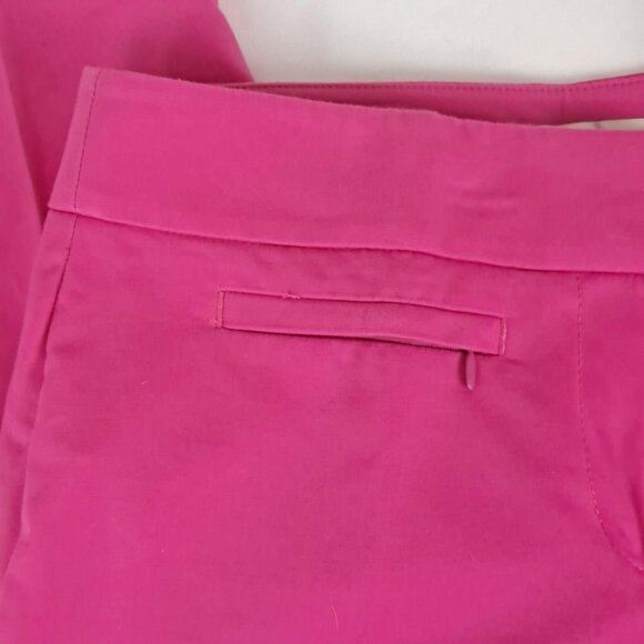 Loft Size 2P Hot Pink Cotton Ankle Length Trousers Front/Back Pockets NWOT - Picture 6 of 12